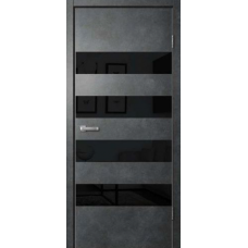 Дверь межкомнатная Сибирь Профиль Ла Стелла 2007 Бетон темный, стекло белое